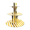 3-Tier Cardboard Cupcake Stand, Gold/White, 13-1/2-Inch