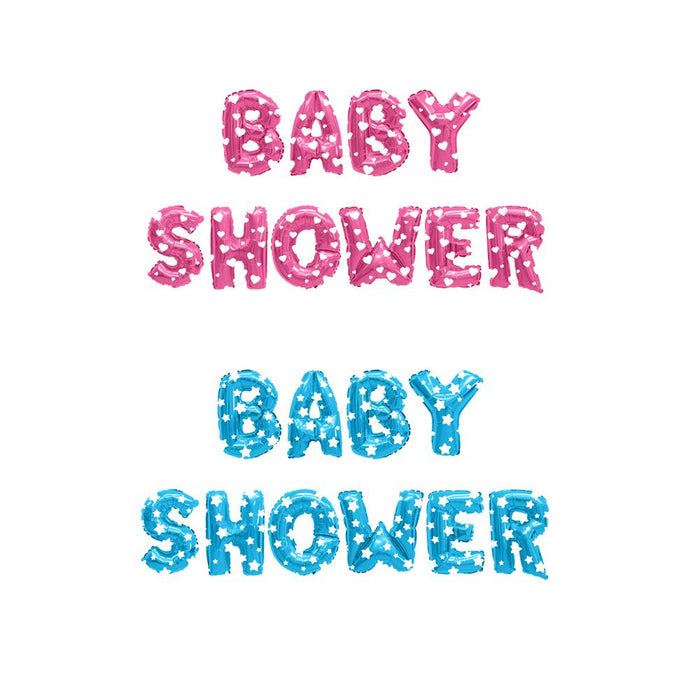 Aluminum Foil "Baby Shower" Balloon Set, 16-Inch, 10-Piece, Pink