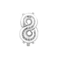 Aluminum Foil Number Balloon "8", Silver, 34-Inch