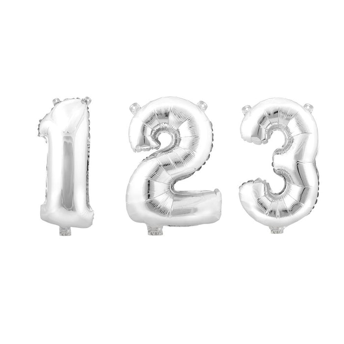 Aluminum Foil Number Balloon "8", Silver, 34-Inch