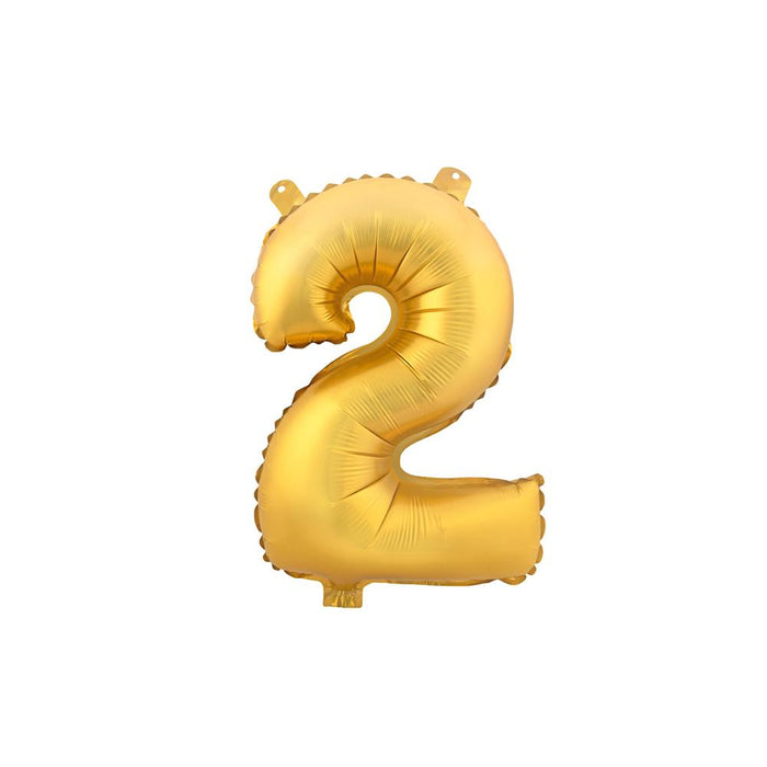 Aluminum Foil Number Balloon, Gold, 34-Inch