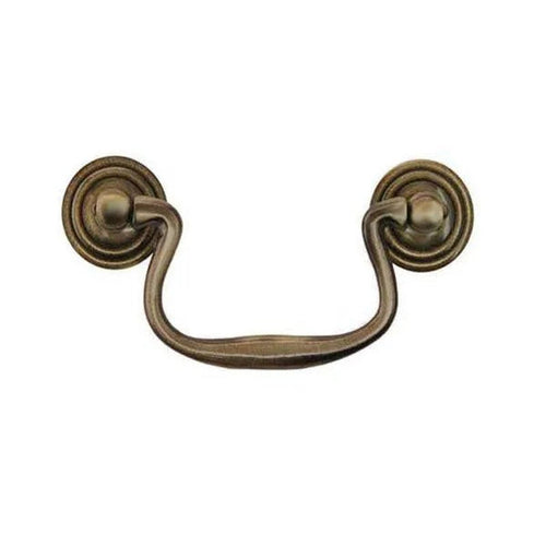 Antique Brass Bail Pulls, 3 inch centers - Paxton Hardware ltd