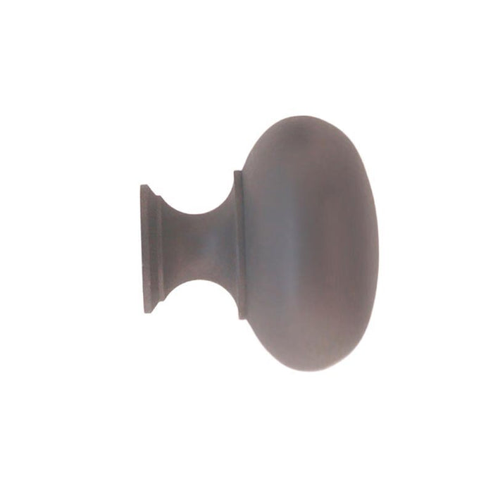 Side view of brass cabinet knob with antique finish - Paxton Hardware