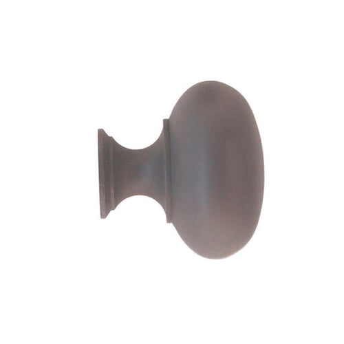 Side view of brass cabinet knob with antique finish - Paxton Hardware