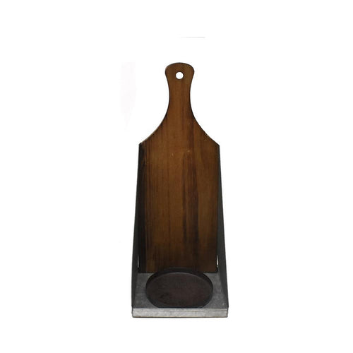 Antique-Style Wood & Metal Candle Sconce, 13-Inch