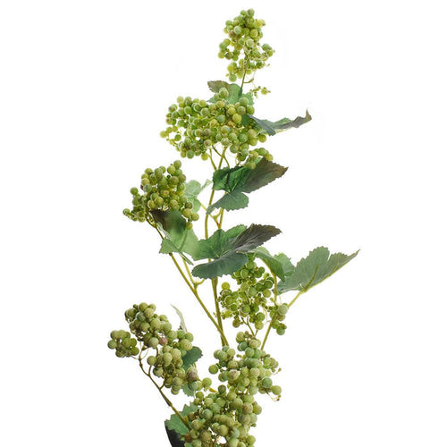 Artificial Berries and Leaves Spray, Green, 44-Inch