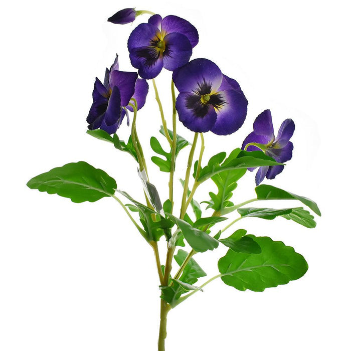Artificial Pansy Spray, 16-1/2-Inch