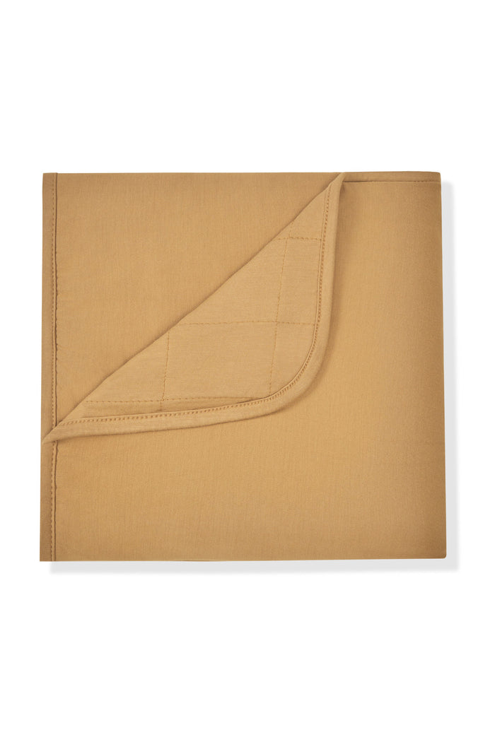 Baby Blanket in Ochre on a white background