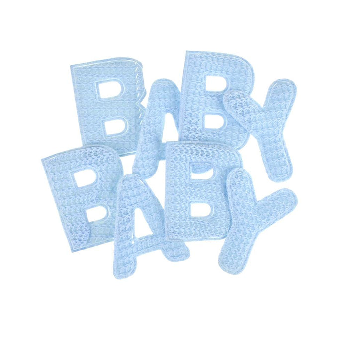 Baby Puffy Crochet Knitted Letters, 8-Piece, Blue