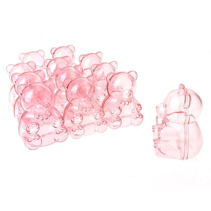 Baby Shower Plastic Teddy Bear Favor Box, 2-1/2-Inch, 12-Count