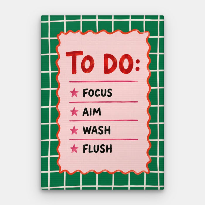 Bathroom Rules Canvas — Canvas Vertical #01