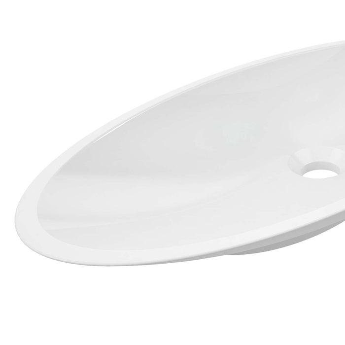 White oval plate on a white background