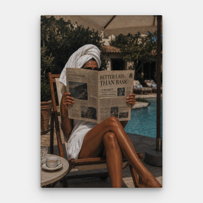 Better Late Than Basic Canvas — Canvas Vertical #01