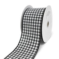 Black and White Woven Checkered Wired Ribbon, 2-1/2-Inch, 10-Yard