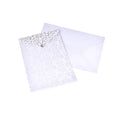 Blank Rectangular Laser Cut Lace Invitation with Rhinestone, 7-3/4-Inch, 8-Piece, White