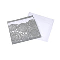 Blank Square Floral Mandala Lace Laser Cut Invitations, 6-1/4-Inch, 8-Piece, Silver