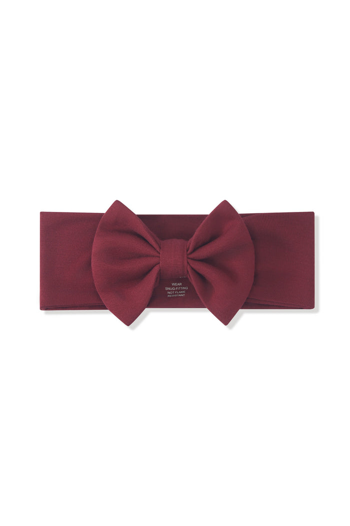 Bow Headband in Burgundy on a white background