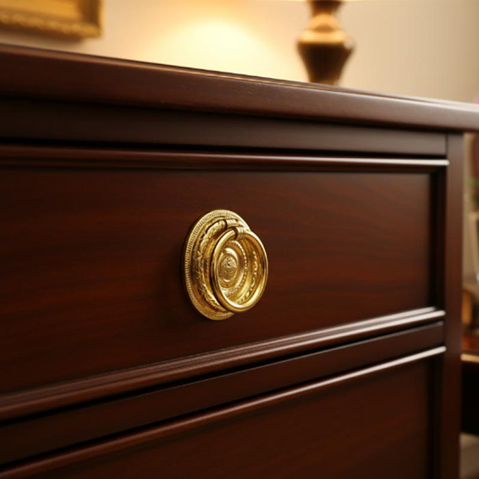 Brass 2" Ring Pull on Drawer - Paxton Hardware