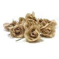 Burlap Roses, Natural, 2-1/2-Inch, 12-Piece