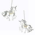 Clear Glitter Unicorn Ornaments, 4-Inch, 2-Piece