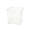 Clear Plastic Square Vase Display, 5-Inch x 5-Inch