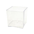 Clear Plastic Square Vase Display, 6-Inch x 6-Inch