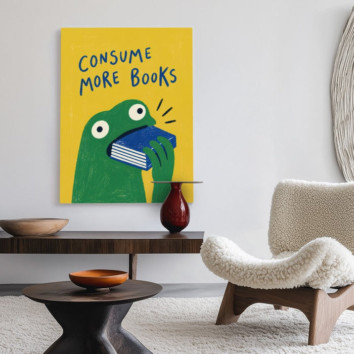 Consume More Books Canvas — Canvas Vertical #02