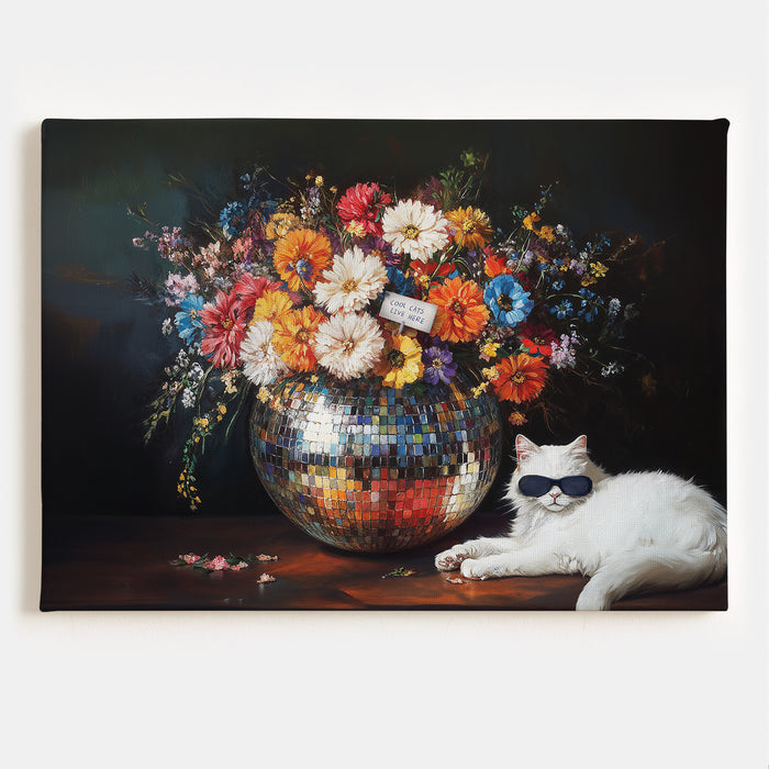 Cool Cats Live Here Canvas