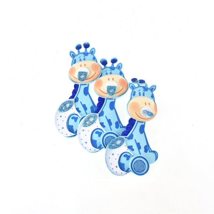 Craft Foam Giraffe In Diaper, 3-1/4-Inch, 10-Count, Blue