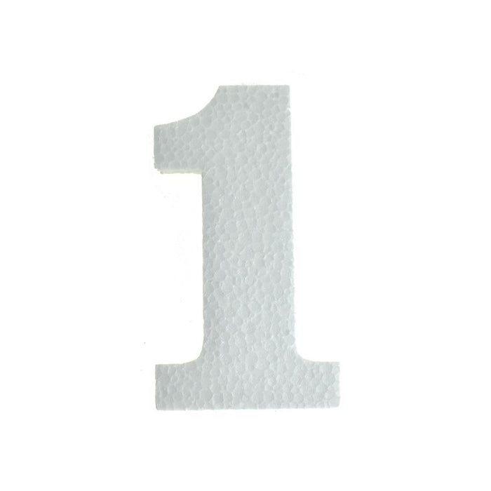 Craft Styrofoam Number Cut Out "1", 4-3/4-Inch, 12-Count
