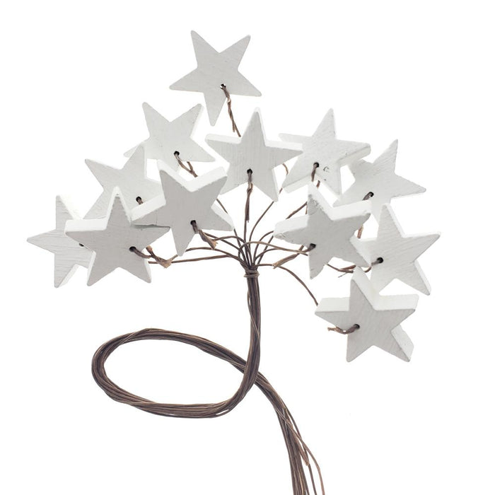Craft Wooden Stars Wired Picks Bundle, White, 1-1/4-Inch, 12-Count