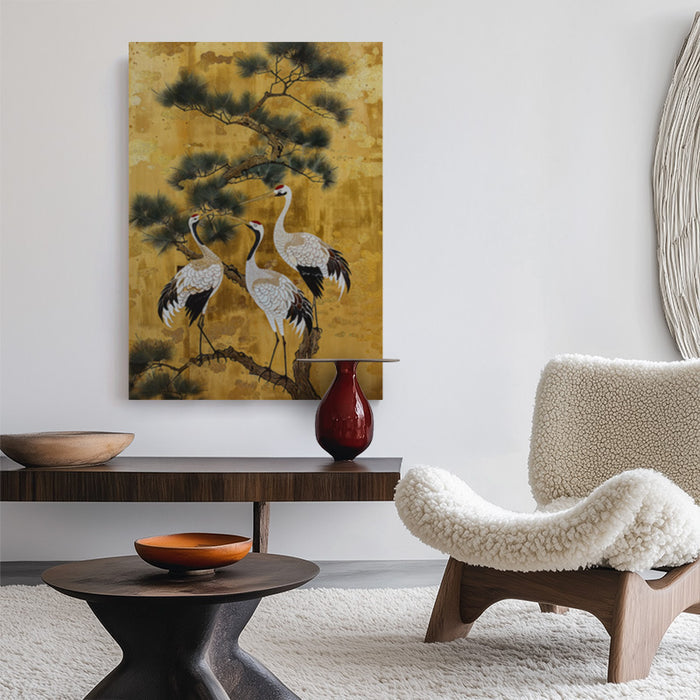 Cranes of Gold Canvas