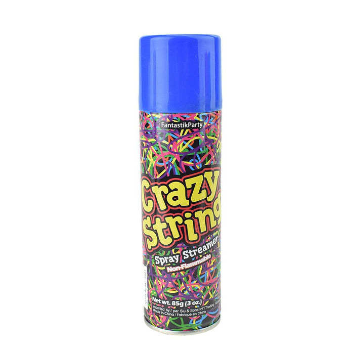 Crazy Party String Spray, 6-1/4-Inch, 3-oz, Blue