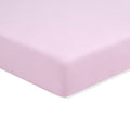 Solid light purple fitted sheet on a white background