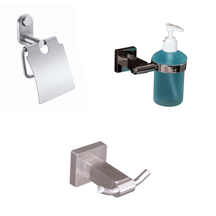 DAX Bathroom Set -Satin Finish (DAX-G01-S-OFF01)