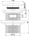DAX Bathtub Pop up Drain, Chrome Finish (BT-99100)