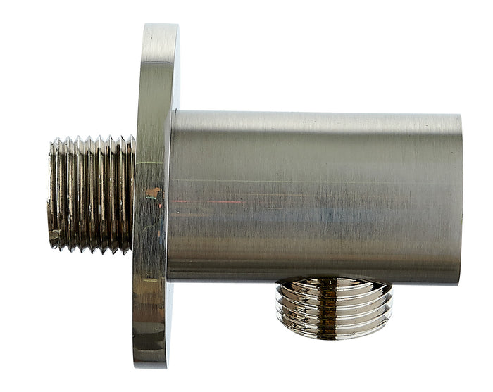 Dax Brass Round Hose Connector Brushed Nickel Finish (DAX-043-BN)