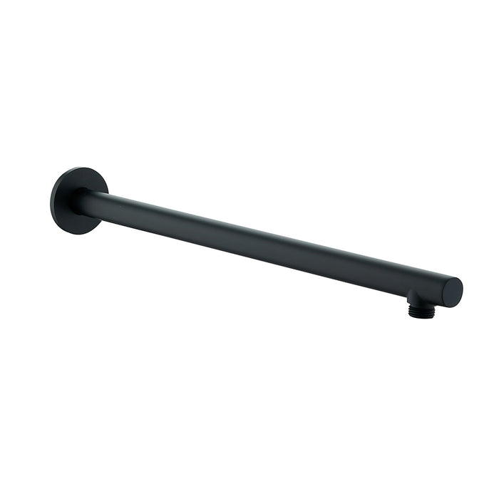 DAX Brass Round Shower Arm - 12" - Matte Black Finish (DAX-1053-300-BL)