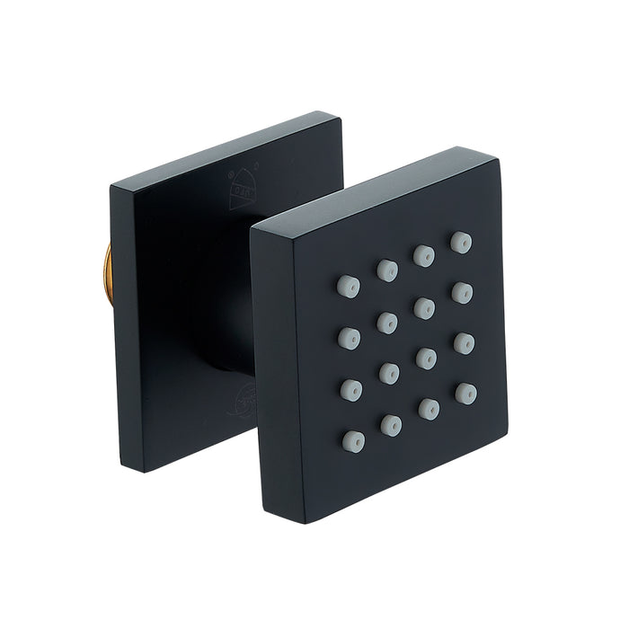 Dax Brass Square Body Jets Matte Black Finish (DAX-1014-BL)