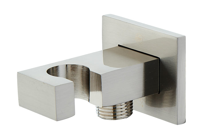 Dax Brass Square Hand Shower Holder With Hose Connector Brushed Nickel Finish (DAX-078-BN)