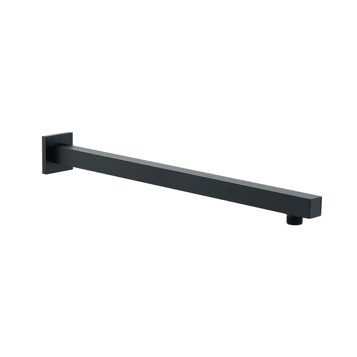 DAX Brass Square Shower Arm - 18" - Matte Black Finish (DAX-1011-450-BL)