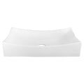 DAX Ceramic Rectangle Single Bowl Bathroom Vessel Sink, White Finish, 25-3/4 x 15-1/2 x 5-1/4 Inches (BSN-280B)