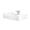 DAX Ceramic Rectangle Single Bowl Bathroom Vessel Sink, White Finish, 27-1/8 x 16-1/8 x 5-1/4 Inches (BSN-280A)