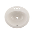 DAX Ceramic Single Bowl Top Mount Bathroom Sink, Ivory Finish,  19-11/16 x 17-11/16 x 8-1/4 Inches (BSN-209-I)