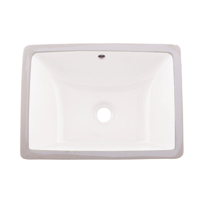 A white ceramic square single bowl undermount bathroom sink. Order now at www.daxib.com