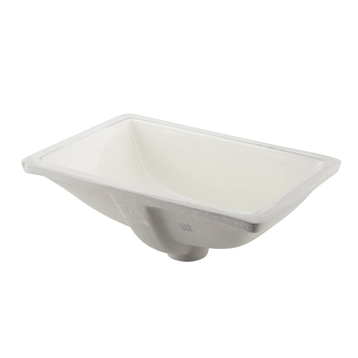 DAX Ceramic Square Single Bowl Undermount Bathroom Basin 18.5"x13.5" – White – Modern Design, Durable & Easy to Clean – Elegant Bathroom Sink