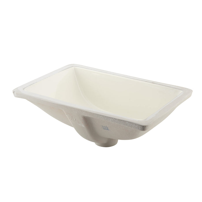 DAX Ceramic Square Single Bowl Undermount Bathroom Sink, Ivory Finish, 18-1/2 x 13-1/2 x 8-1/16 Inches (BSN-202C-I)