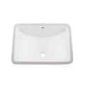 DAX Ceramic Square Single Bowl Undermount Bathroom Sink, White Finish, 22-1/6 x 15-1/2 x 8-5/16 Inches (BSN-202G-W)