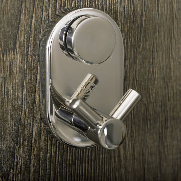 DAX Double Bathroom Hook, Wall Mount Stainless Steel, Satin Finish, 1-3/4 x 2-3/4 x 1-9/16 Inches (DAX-G0210-S)