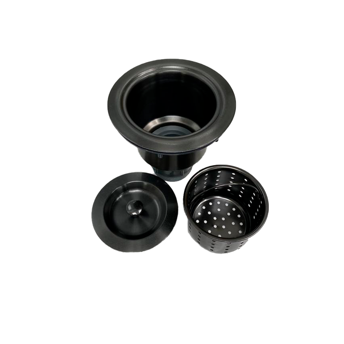 DAX Kitchen Basket Strainer, Stainless Steel Body, Nano Black Finish, 4-1/2 x 4 Inches